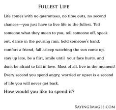 live a fullest life More