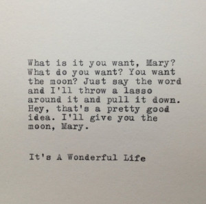 It's A Wonderful Life Quote Typed on Typewriter