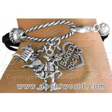 Cowgirl and I Love Barrel Racing Charms Bracelet