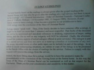 Hope I Never Have to Attend a Catholic Funeral