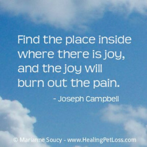 ... there is joy, and the joy will burn out the pain
