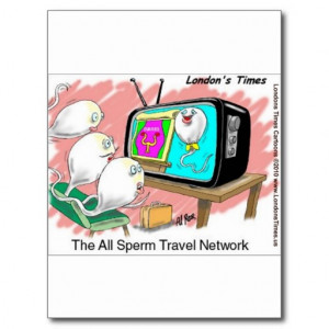 Sperm Travel Network Funny Cards Tees & Gifts Postcard