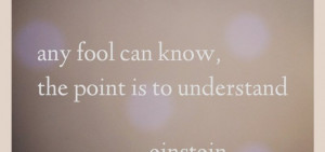 any fool can know the point is to understand albert einstein quote