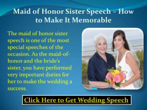 Maid of honor sister speech how to make it memorable