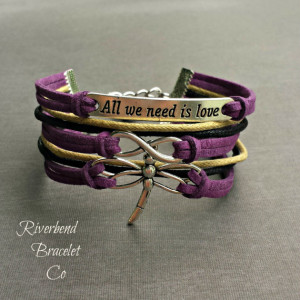 Dragonfly Bracelet, Quote Bracelet, Infinity Bracelet, Dragonfly ...