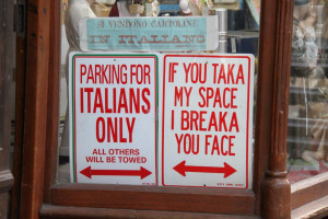 Funny italian parking sign