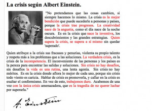 Palabras de Einstein sobre la crisis