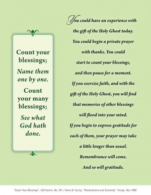 Count your blessings - Henry B. Eyring (this site is awesome!)