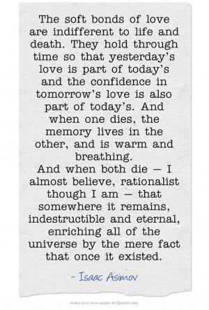 Isaac Asimov...would be a good reading for a geek wedding.