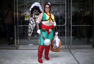 New York Comic-con attendee Stephanie Turner, dressed as Justice ...