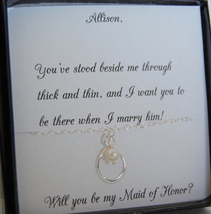 maid of honor or bridesmaid necklace will you by soblesseddesigns $ 36 ...