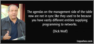 ... vastly different entities supplying programming to networks. - Dick