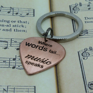 Guitar Quotes And Sayings Music quote plectrum keyring