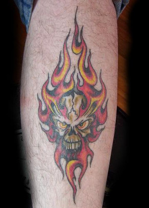 Skull Fire Tattoo