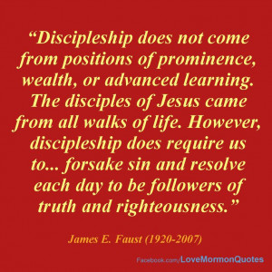 DISCIPLESHIP - “Discipleship does not come from positions of ...