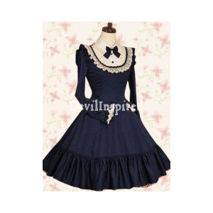 Home > Lolita Clothing > Navy Blue Gothic Classic Lolita Dress
