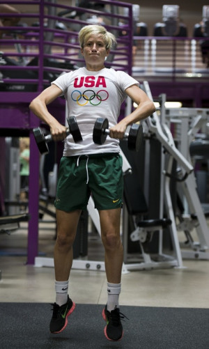 Megan Rapinoe, before the Olympics, training at the YMCA in her ...