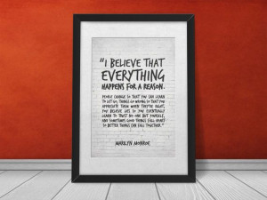 Inspirational Quote Wall Decor, Marylin Monroe Quote Print ...