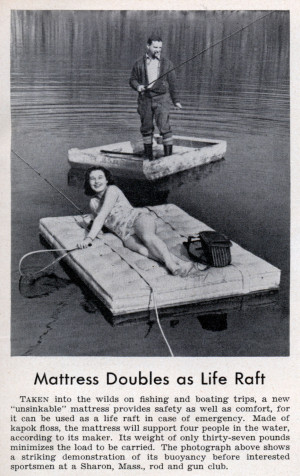 Mattress Doubles as Life Raft (Aug, 1939)