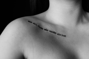 36. Beautiful quote collar bone tattoo for women