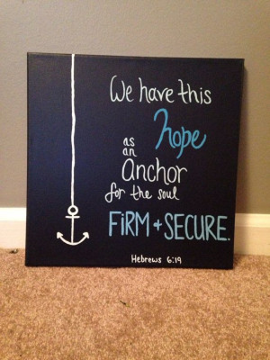 Acrylic canvas painting anchor hope quote by CreationzForHim, $24.00