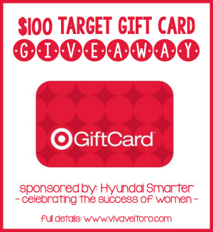 Enter to win a $100 Target Gift Card, courtesy of Hyundai Smarter!