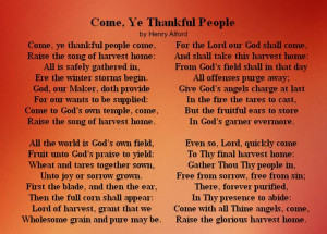 Come Ye Thankful People Come Poem by Henry Alford