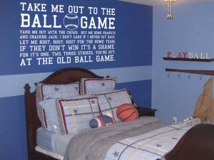 Take me out to the ball game Baseball Sports Subway Art Vinyl Wall ...