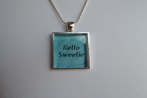 Dr Who Quote Hello Sweetie Square Glass by elizabethclasgens, $14.00