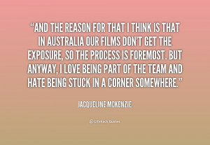 jacqueline mckenzie quotes i love being part of the team jacqueline