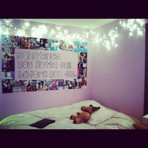 ... tumblr #bedroom #sleeping with sirens #quote #christmas #lights #love