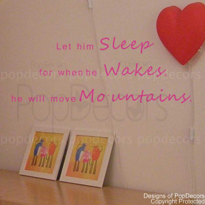 ... Wall Decal -Let Him Sleep - Vinyl Words and Letters Quote Decal