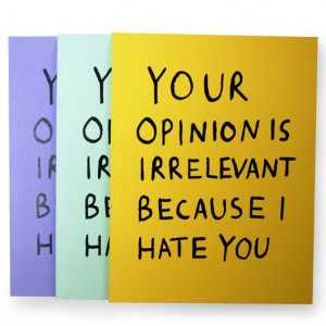 Your Opinion is irrelevant because I hate you Zine by Hannah Richards
