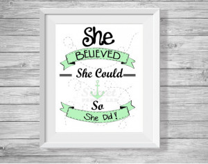 Hand Drawn Quote Printable Wall art. Mint 
