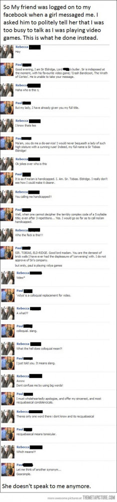 Funny photos funny Facebook chat conversation