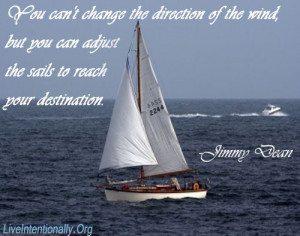 Inspirational Quote: You can't change the direction of the wind, but ...