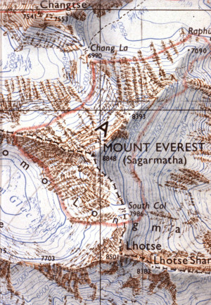Mount Everest Topographic Map