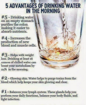 Health Quote : 5 Advantages Of Drinking Water In The Morning - Water ...
