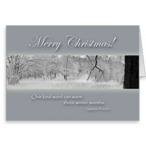 Merry Christmas, Winter Landscape with Quote Greeting Card