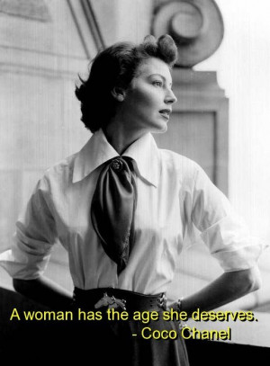 Coco chanel, quotes, sayings, age, woman, wisdom, deep