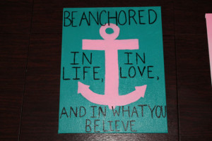 Anchor Canvas Painting, Quote, Pink and Teal, Paintings by ...