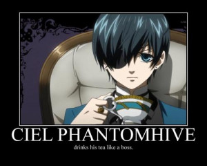 this is my fav anime charecter Ciel Phantomhive drinks his tea like a ...