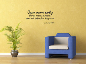 Wall Sticker Decal Quote Vinyl Art Lettering Lilo and Stitch Ohana ...