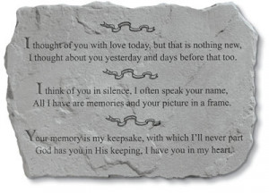 thought of you with love today memorial stone