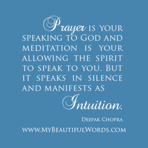 Prayer and Intuition...