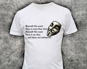 9092w V FOR VENDETTA QUOTE T-SHiRT revolution retro movie vintage fun ...