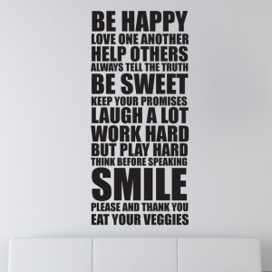 House Rules Wall Stickers Be Happy Wall Sticker Decals quotes