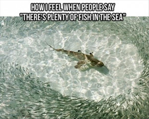 there are plenty of fish in the sea but the sea is a huge vast place ...