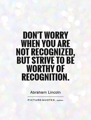 Recognition Quotes And Sayings