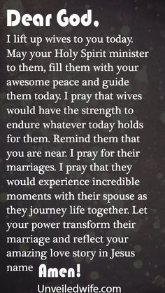 Prayer Of The Day – Investing Into Marriage --- Dear Lord, I lift up ...